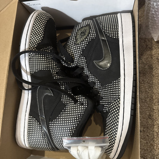 Size 9.5 - Air Jordan 1 Retro Polka Dot Black White LEP