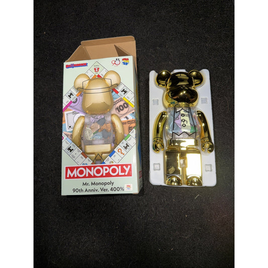 Medicom 400% Bearbrick ~ Mr. Monopoly Be@rbrick 90th Anniv. Gold Ver