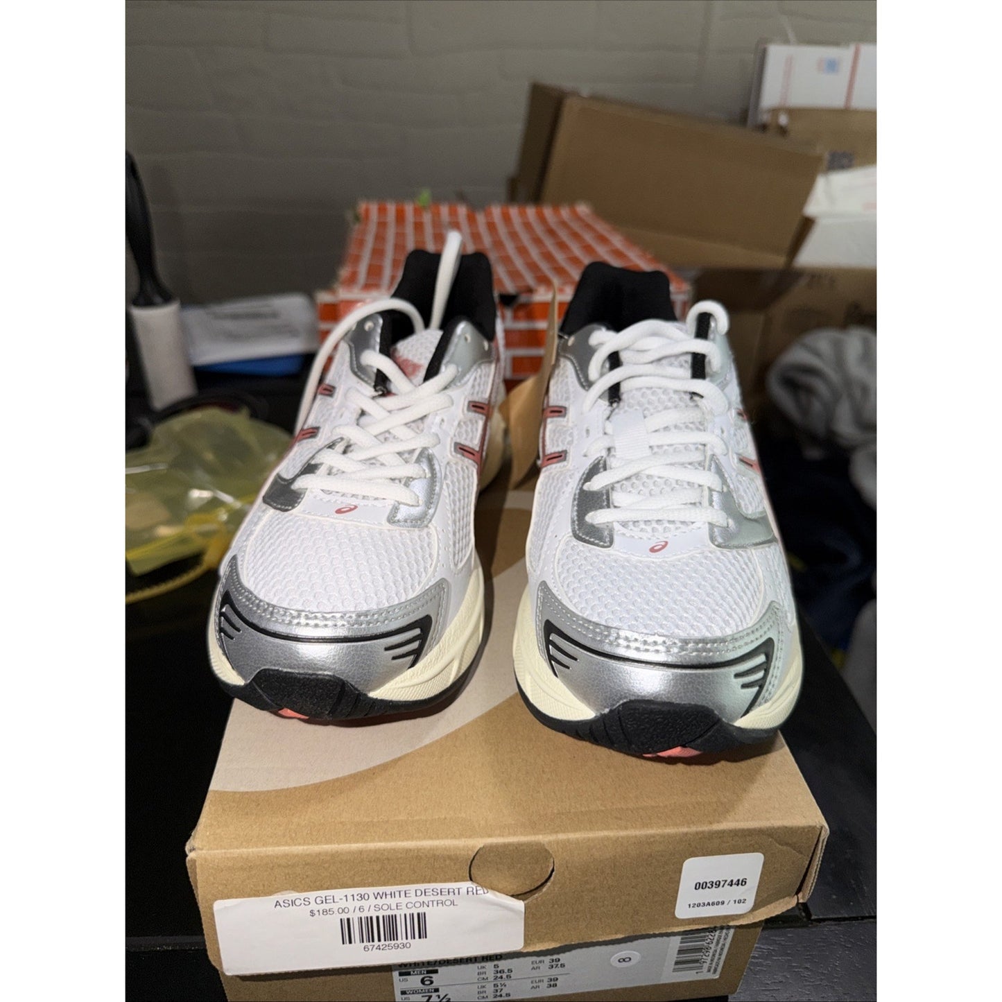 Size 6 - ASICS Gel 1130 White Desert Red Women’s 7.5