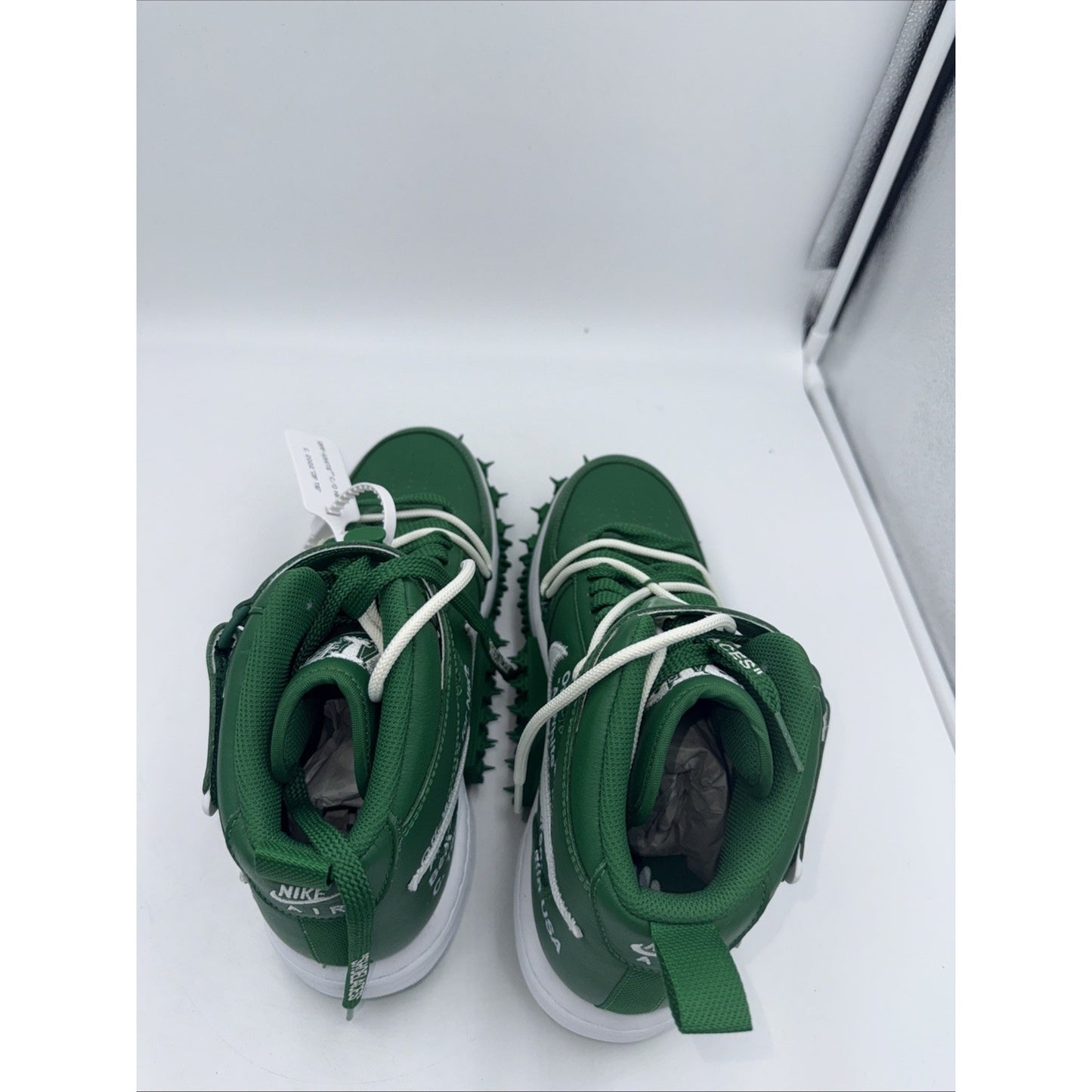 Size 10.5 - Nike Off-White x Air Force 1 SP Leather Mid Pine Green