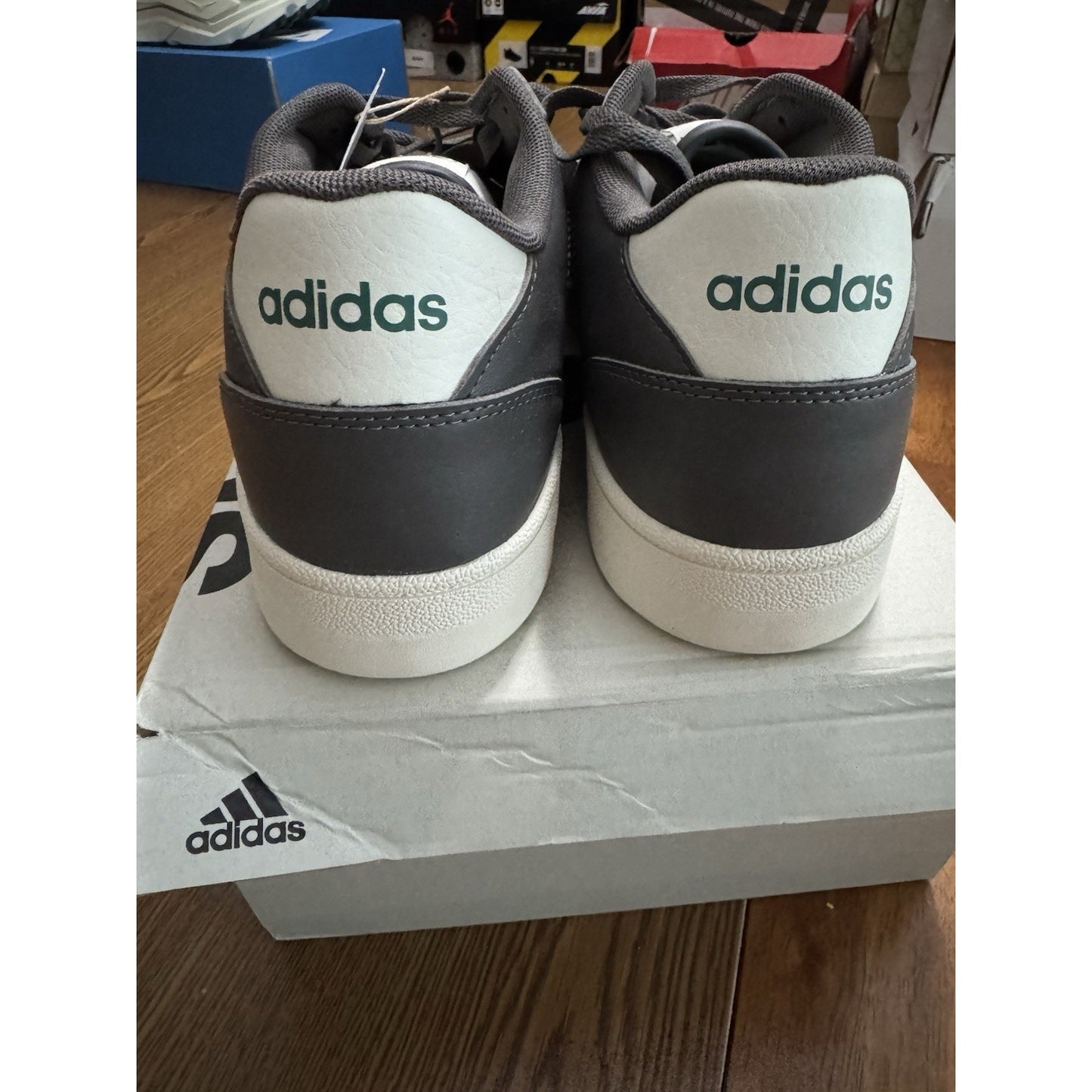Size 12 Adidas Break Start Charcoal Cloud White Active Green BS282