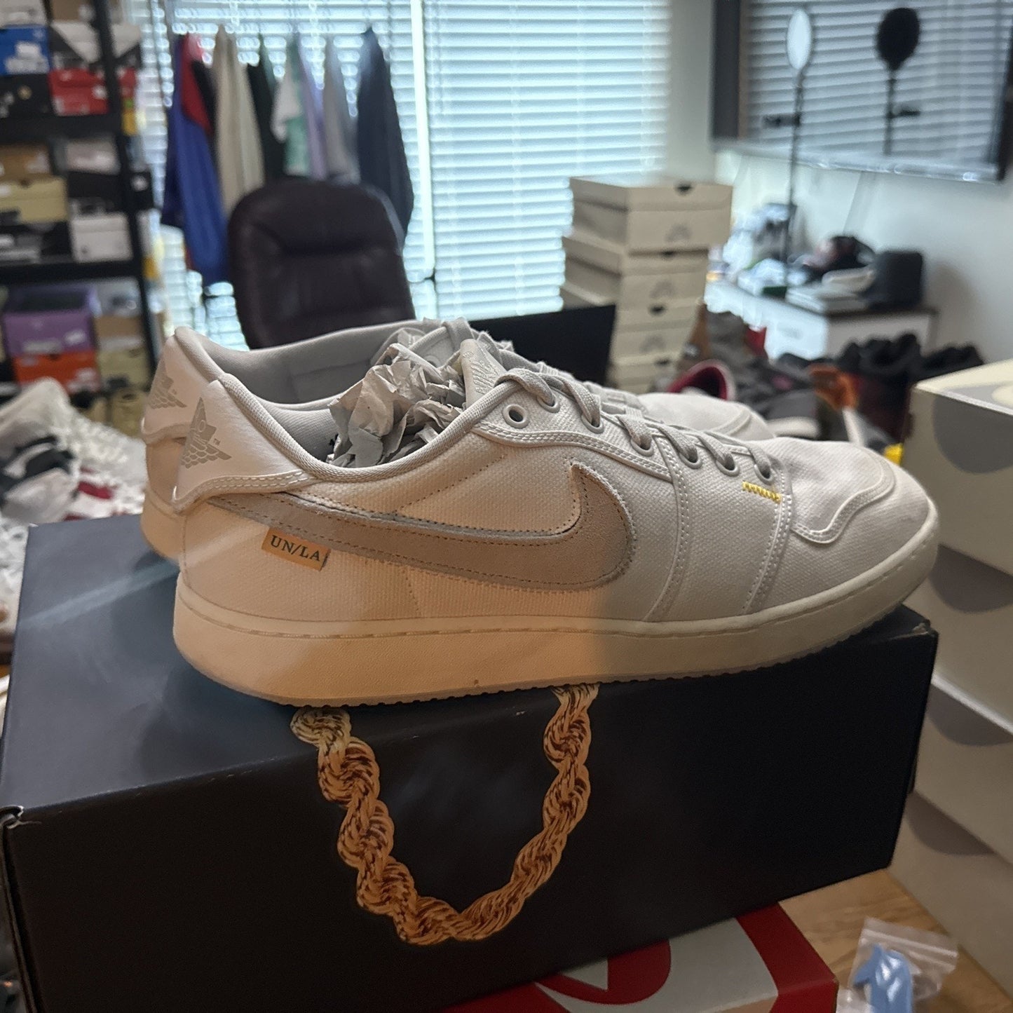 Size 13 - Jordan 1 KO x Union LA Low White Neutral Grey