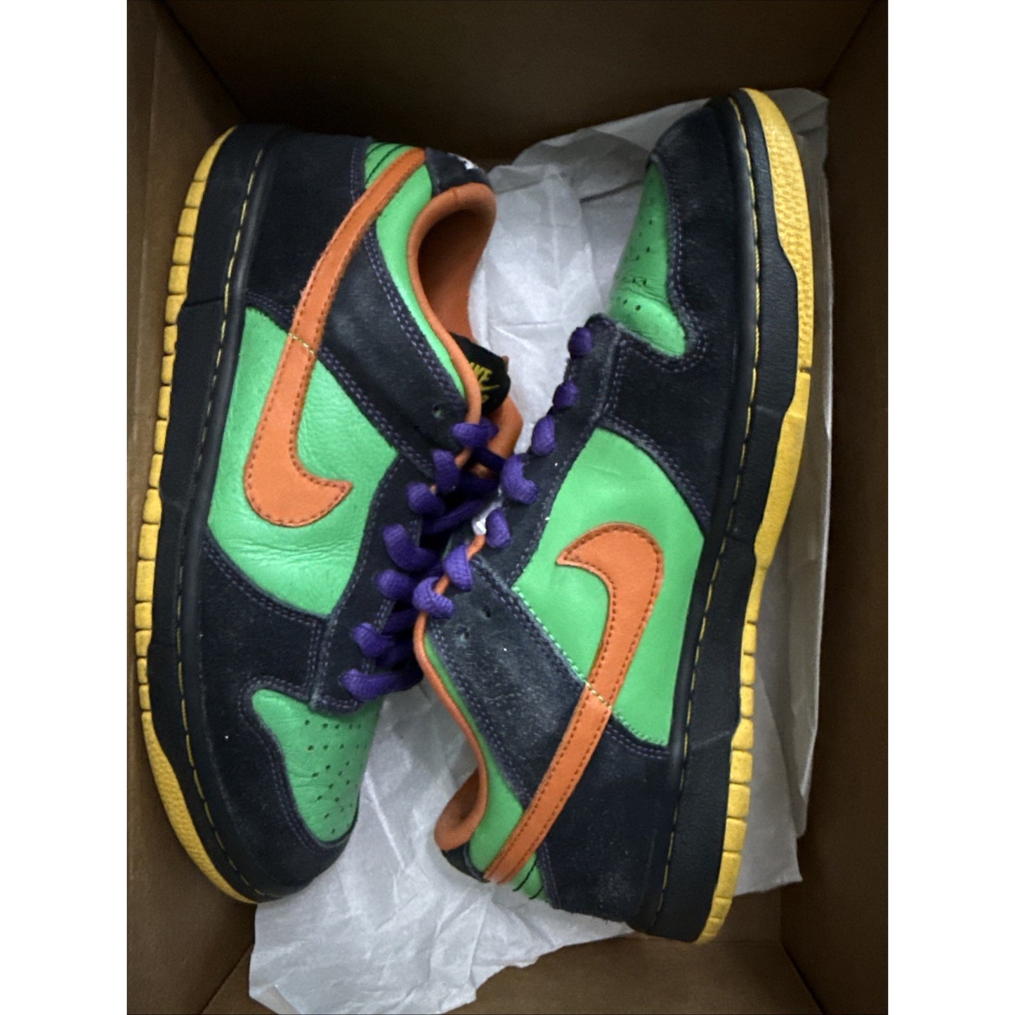 Size 8 - Nike Dunk Premium SB Low Green Spark Hoop Orange Halloween 313170 381