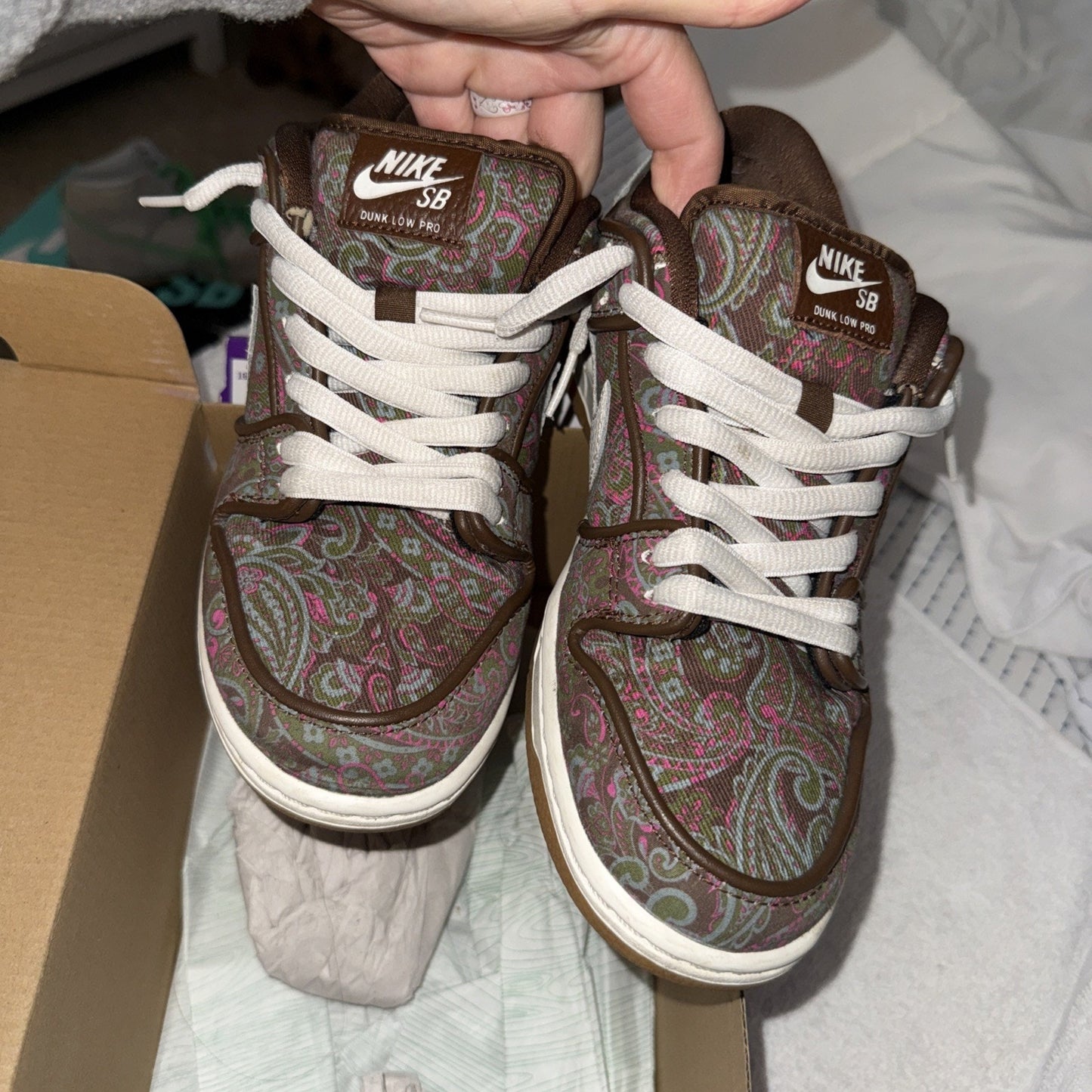 Nike SB Dunk Low Pro PRM Paisley Cacao White DH7534-200 Size 6