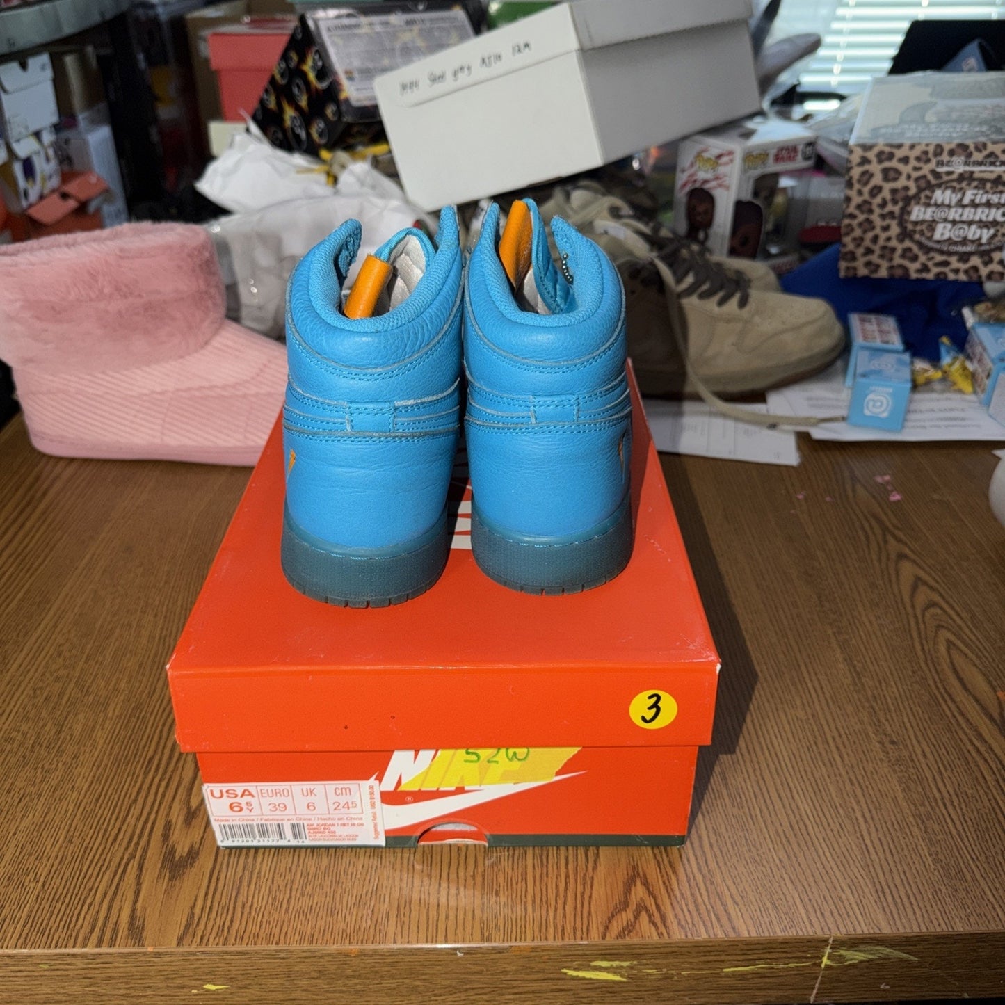 Jordan 1 Nike Retro Gatorade Blue Lagoon Shoes Sneakers Size 5Y AJ6000-455