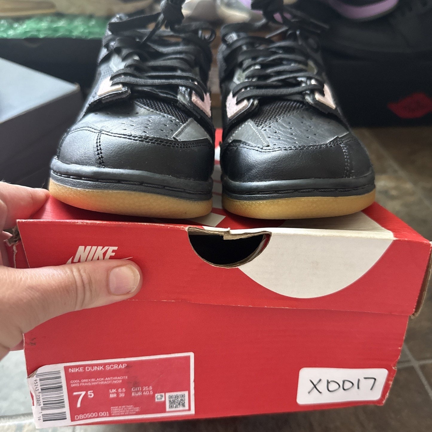 Size 7.5 - Nike Dunk Scrap Low Black