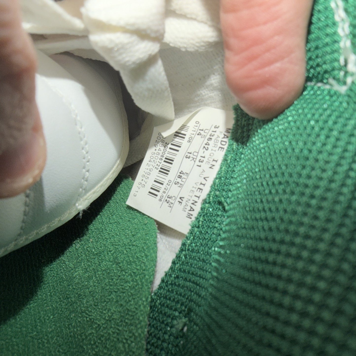 Size 14 - Nike Air Force 1 White Pine Green 2006