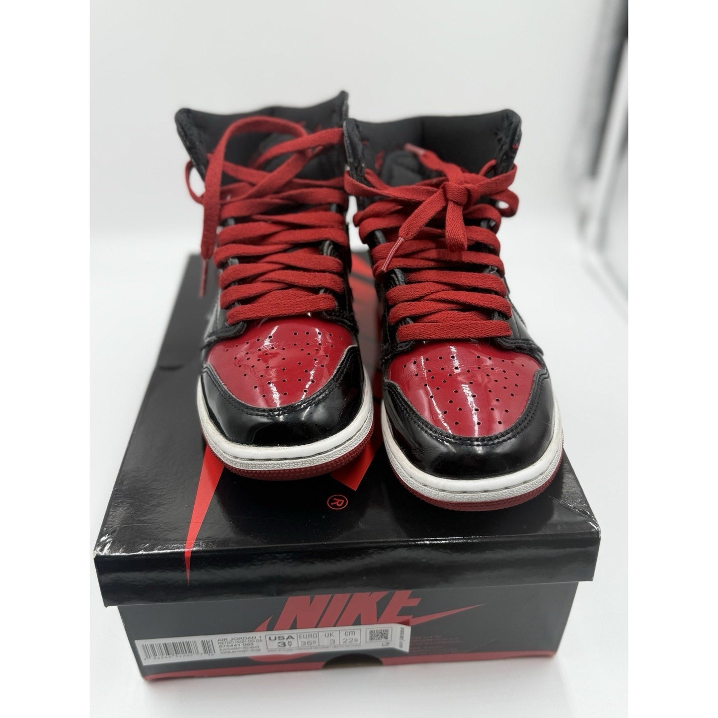 Size 5.5 (GS) - Jordan 1 Retro OG High Patent Bred BS601