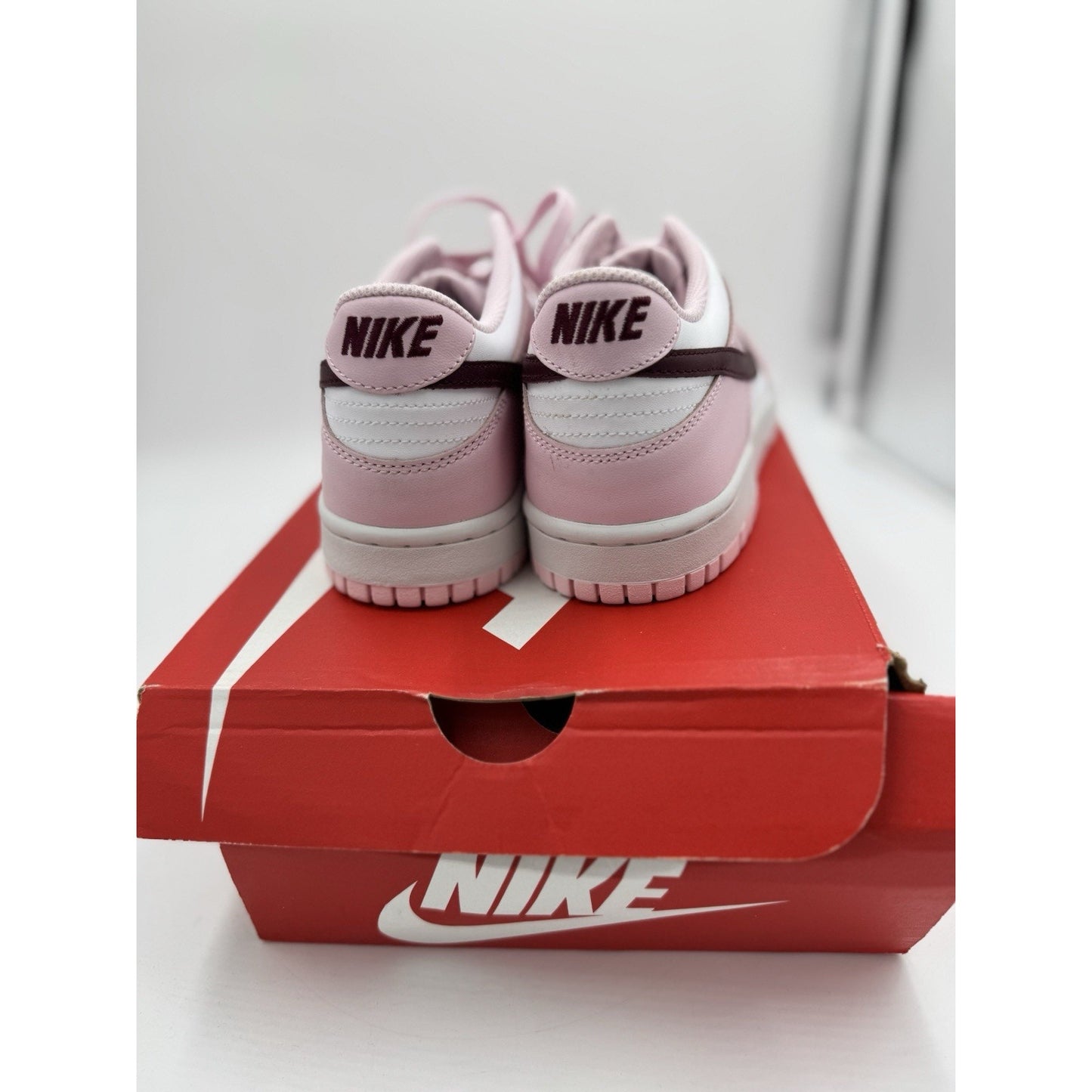 Nike Dunk Low "Pink Foam Red White" Shoes (CW1590-601) Size 7Y bs873