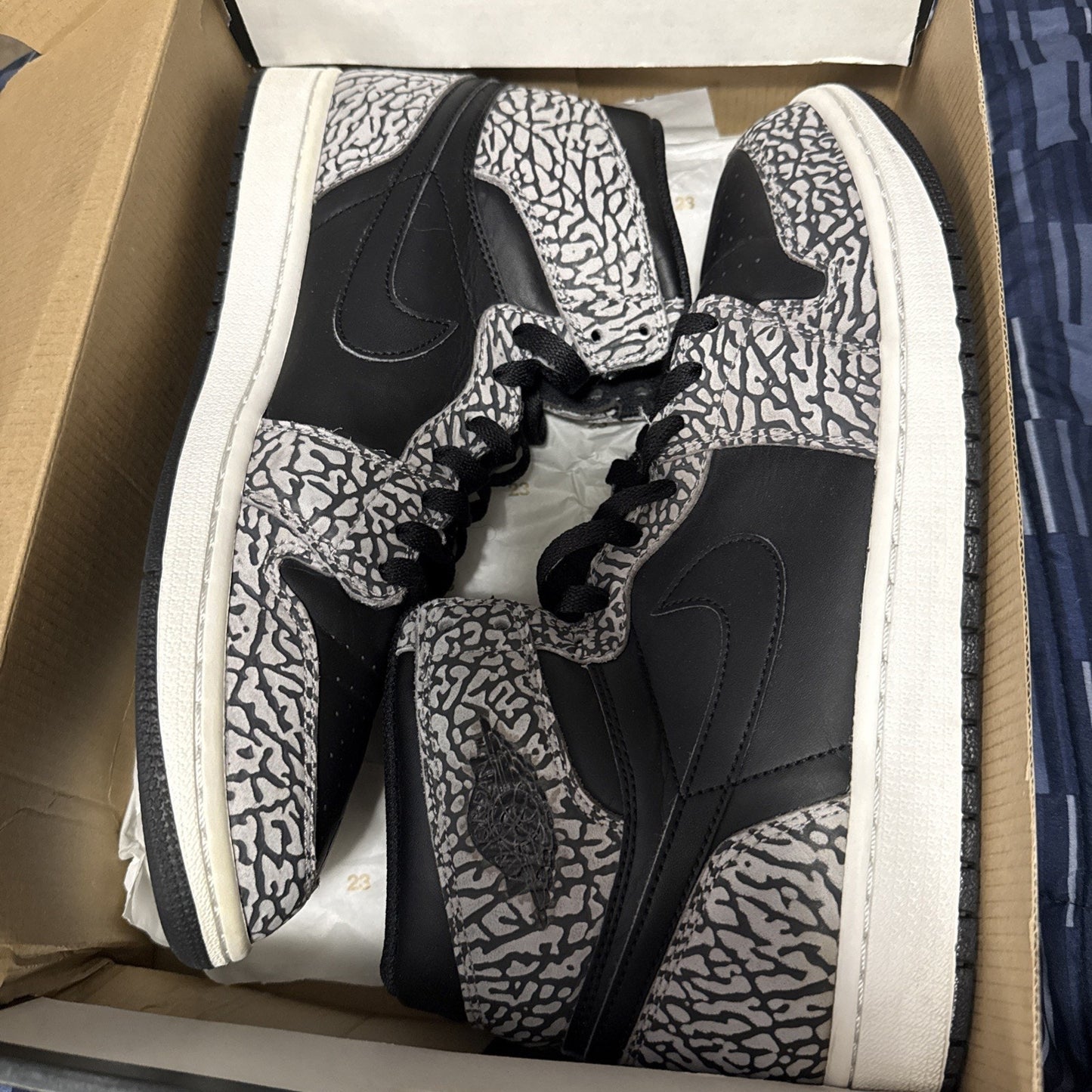 Size 11.5 - Air Jordan 1 Retro High Black Un-Supreme