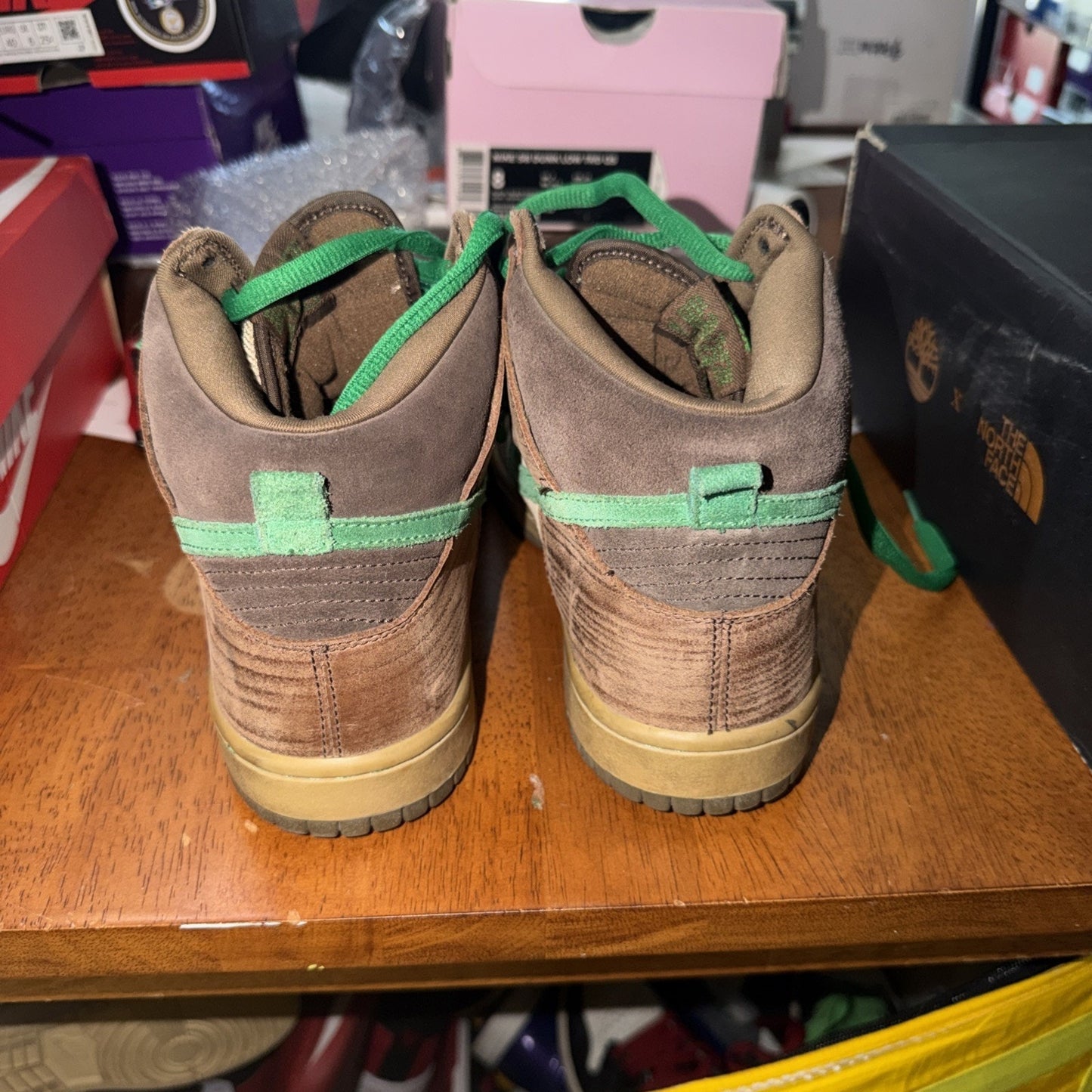 Size 9 - Nike Dunk Premium SB High Tweed Classic Green Wood Deck
