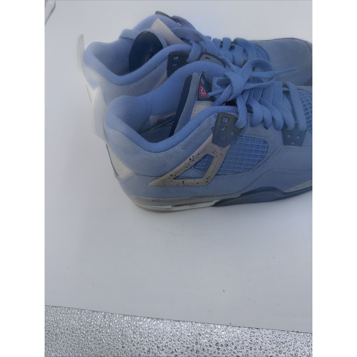Size 5 - Jordan 4 Retro Black Tech Grey University Blue White 2021