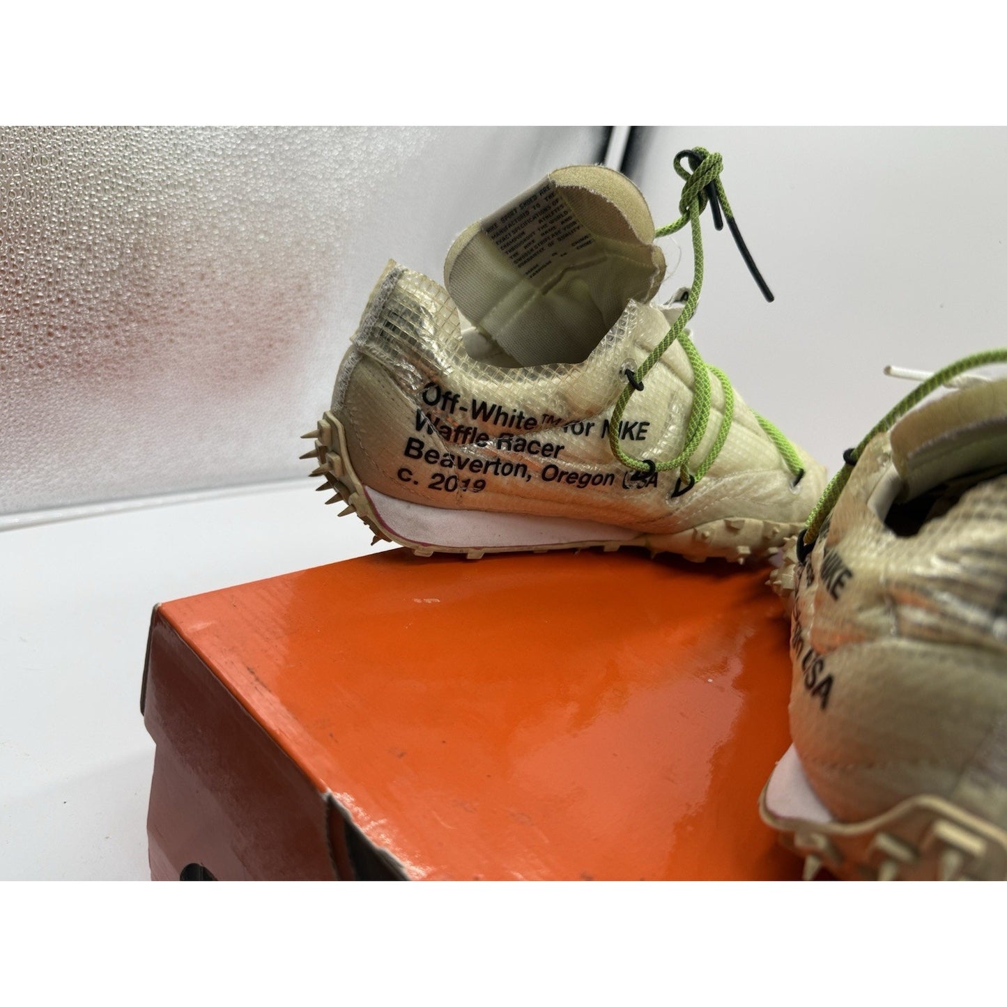Size 8.5 - Nike Off-White x Waffle Racer Electric Green W