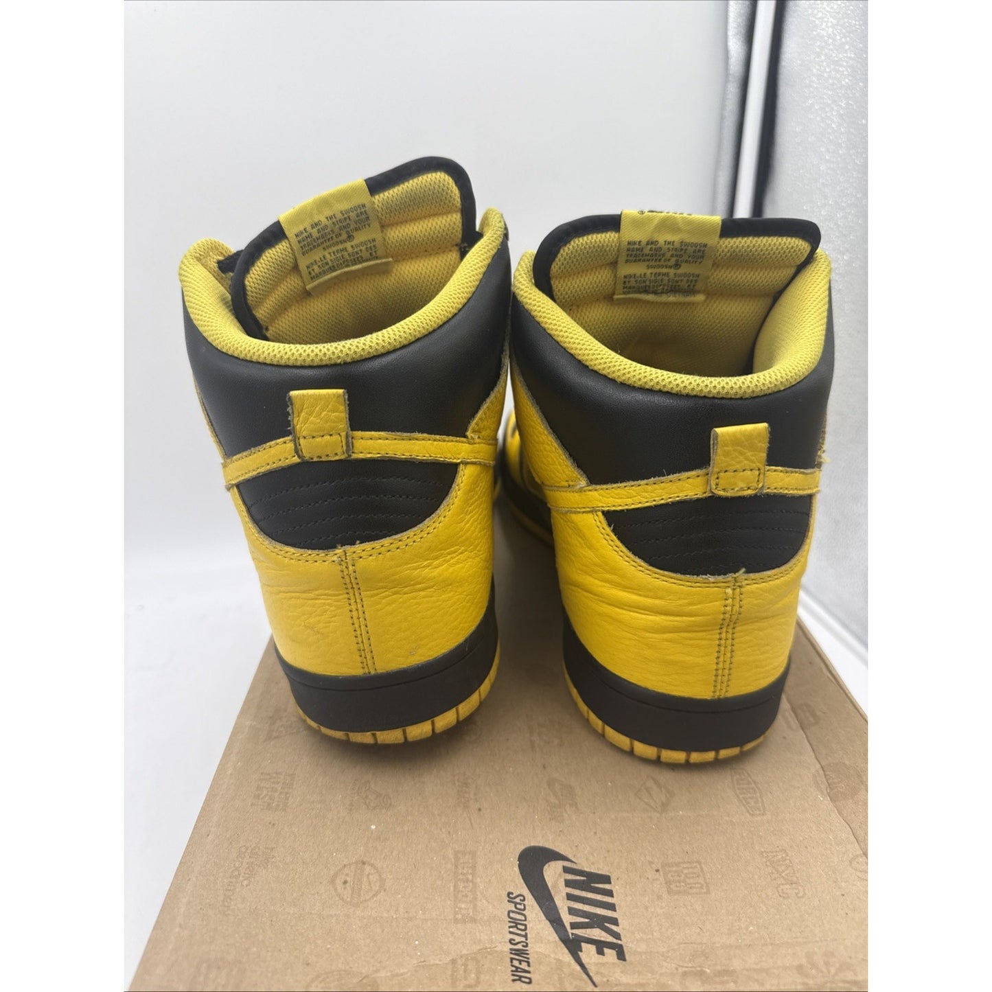 Size 13 - Nike Dunk High Black Varsity Maize