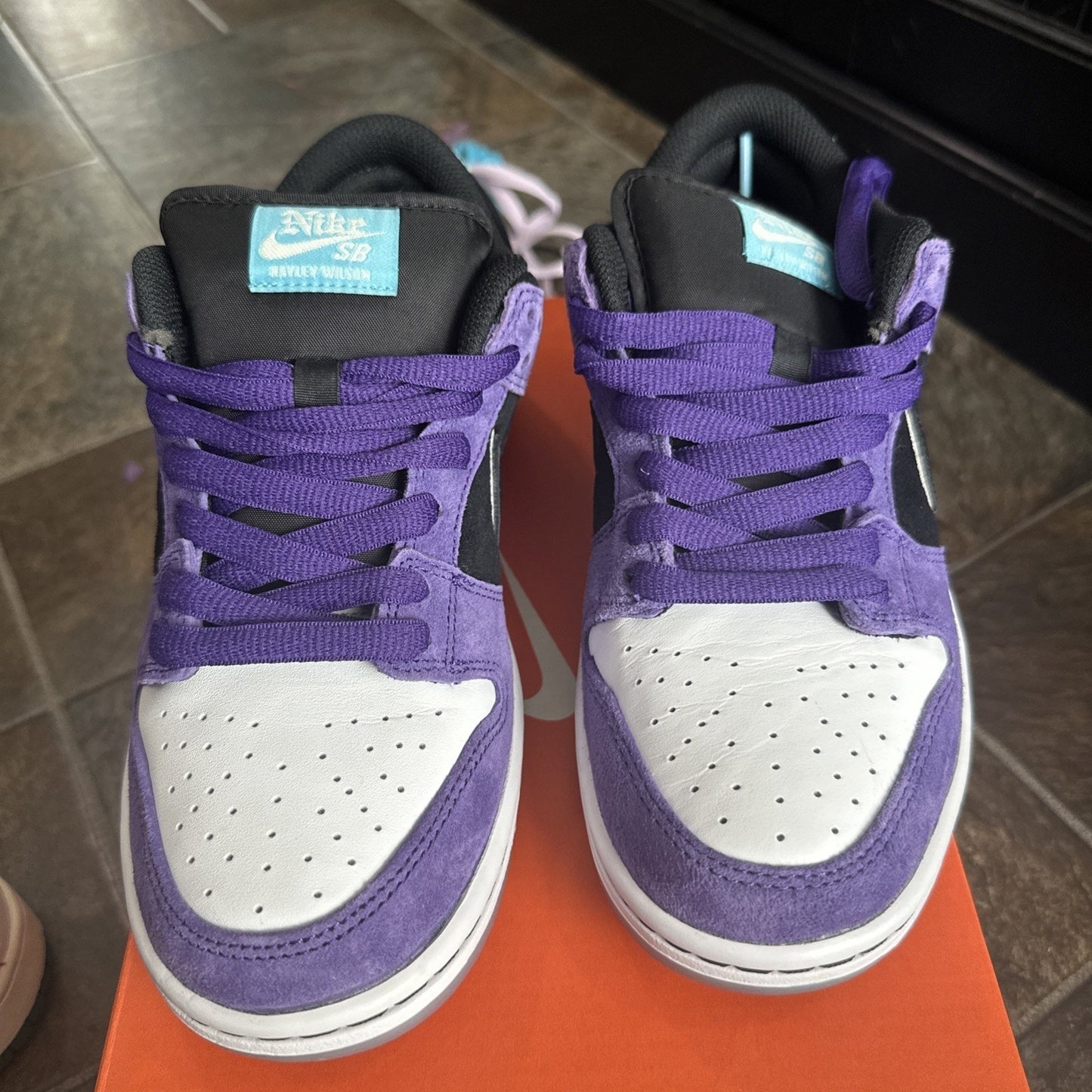 Nike SB Hayley Wilson Dunk Low Purple Court Sneakers Size 7 HJ0513-500