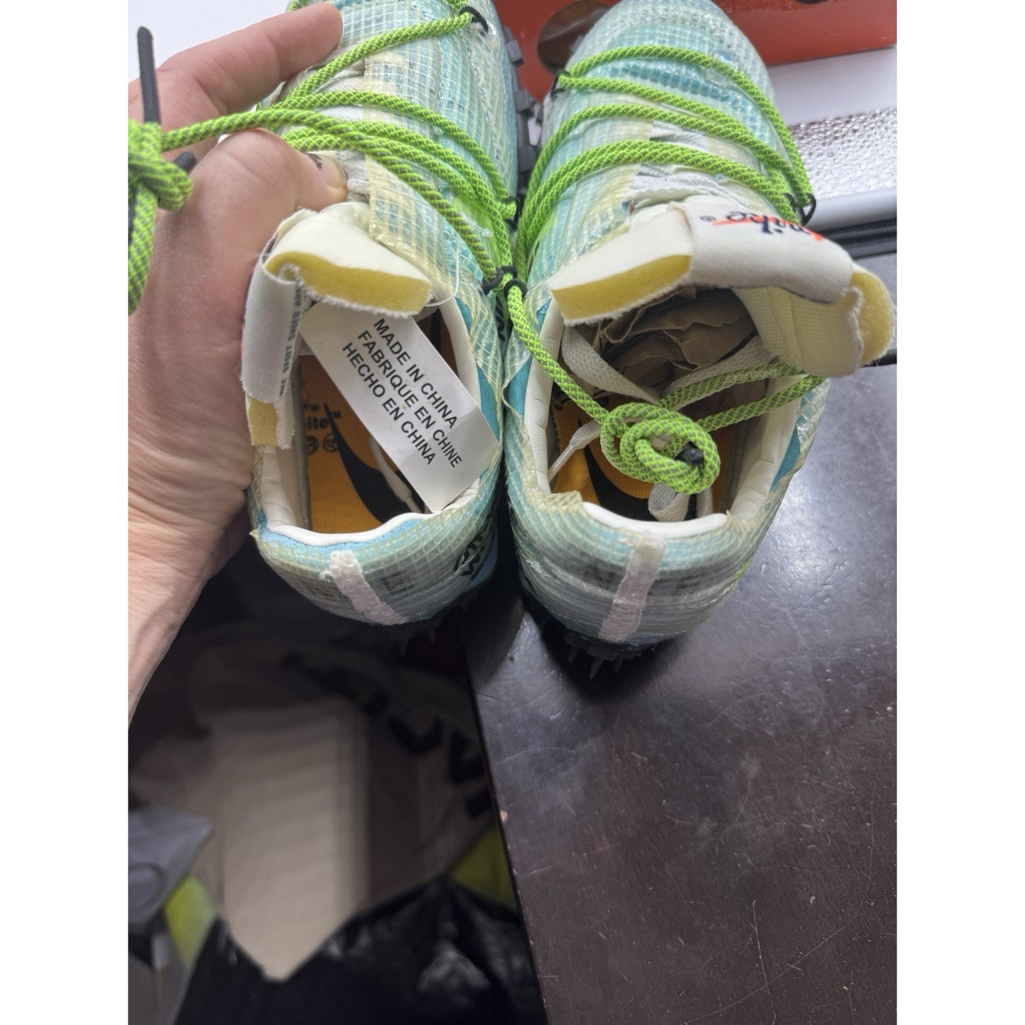 Size 5.5 - Nike Off-White x Waffle Racer Vivid Sky W BS739