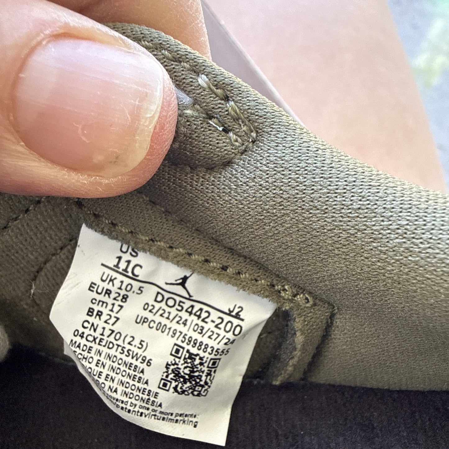 Size 11c Air Jordan 1 Low OG SP (TD) Travis Scott Medium Olive DO5441-200