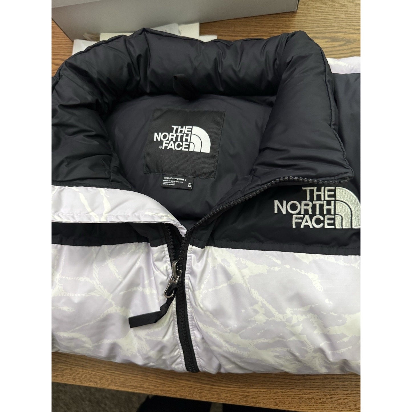 The North Face 1996 Retro Nuptse Print Quilted Down Jacket Women's/Plus 2X/Lilac