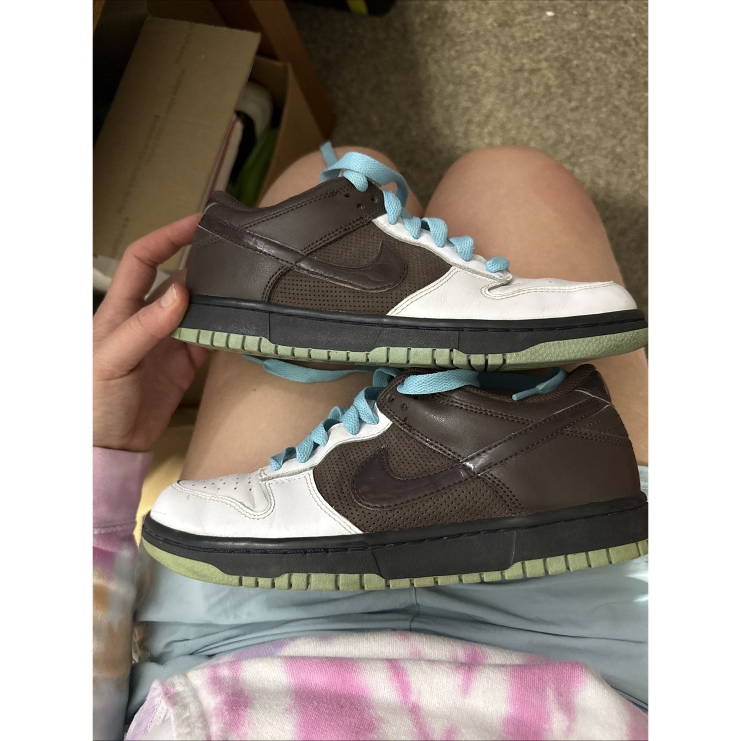 Size 8.5 - Nike Dunk Low White Baroque Brown W