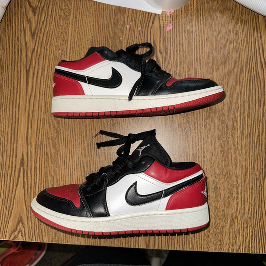 Size 3.5 - Jordan 1 Low Bred Toe Promo Sample Tagged 1/20