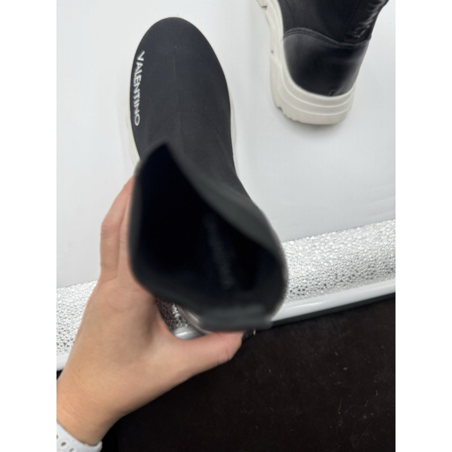 size 8.5 valentino sock sneaker Melissa Black BS617