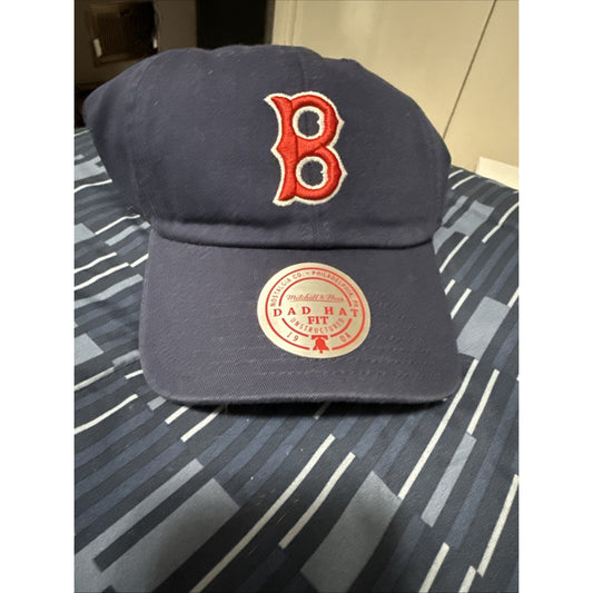 MLB Strap Back Red Sox Dad Hat Fit Navy