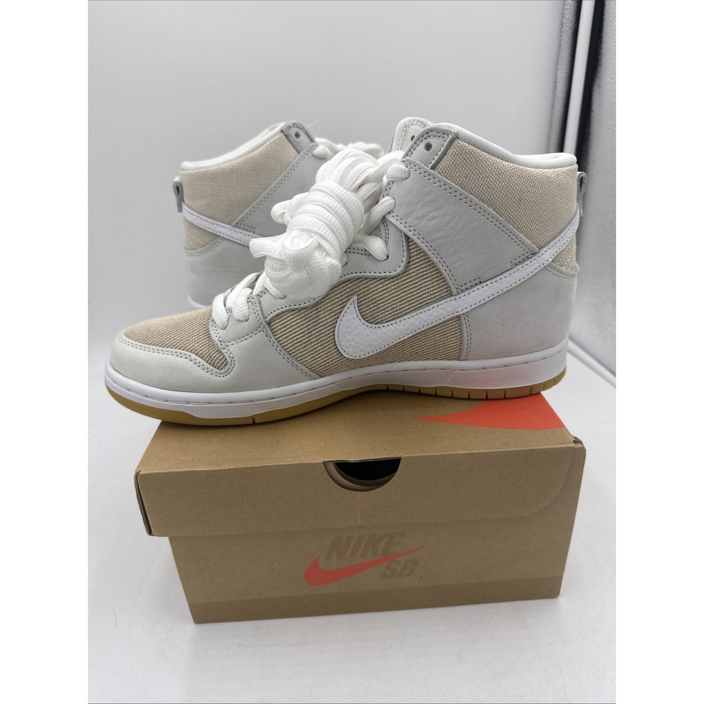 Size 9.5 - Nike Dunk Pro ISO SB High Unbleached Pack - Natural