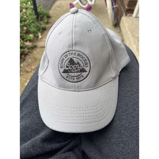 Vintage 2002 Coors Light Born In The Rockies Beer Brewery Fitted Large Gray Hat