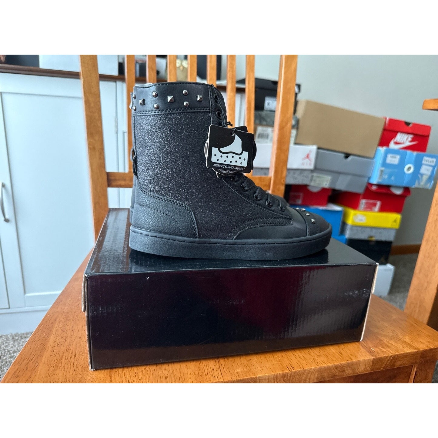 Size 5 Pastry Womens Dance Military Glitz Boot Black PA161020 Sparkle BS254