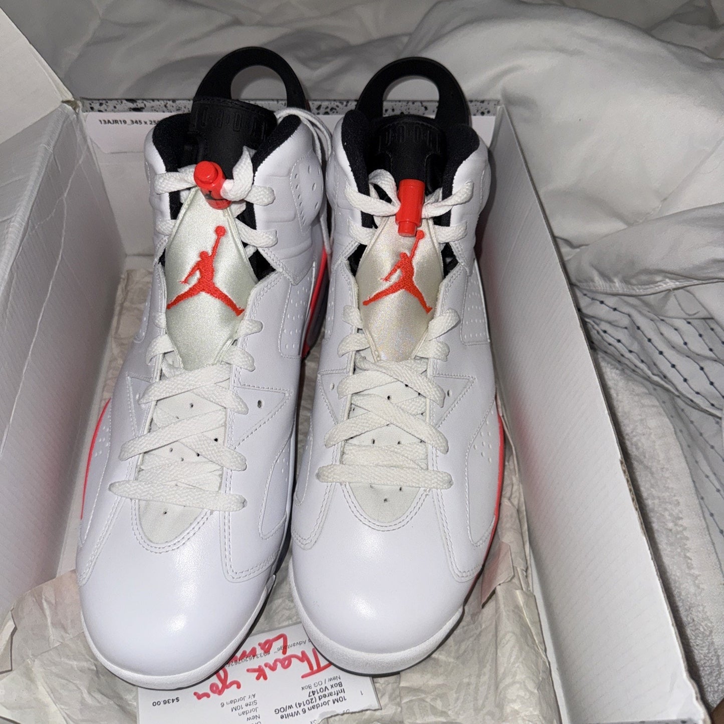 Size 10 - Jordan 6 Retro Infrared White 2014