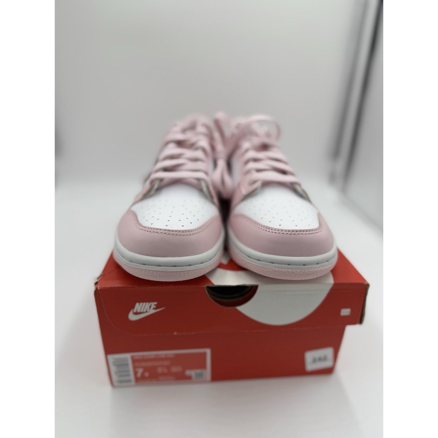 Nike Dunk Low "Pink Foam Red White" Shoes (CW1590-601) Size 7Y bs873