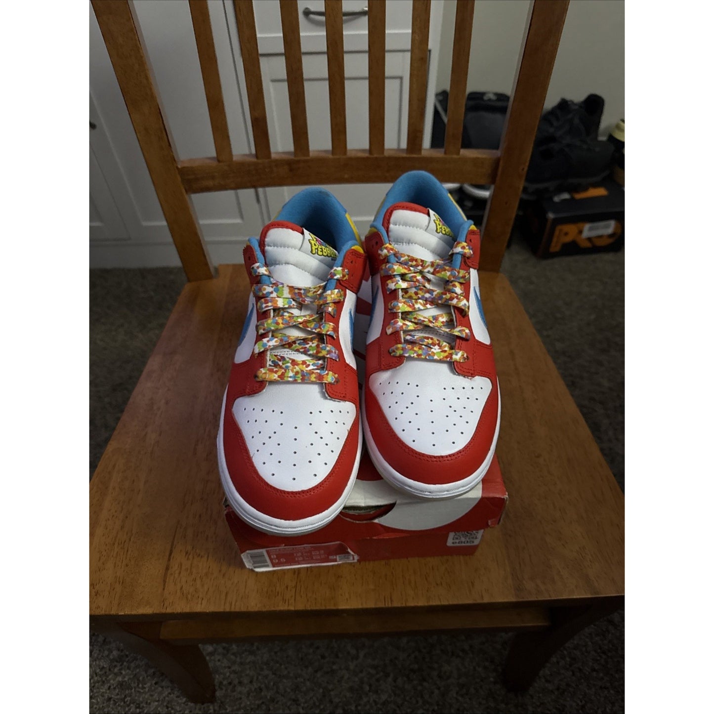 Size 8 - Nike Dunk Low x LeBron James x Fruity Pebbles Red BS110