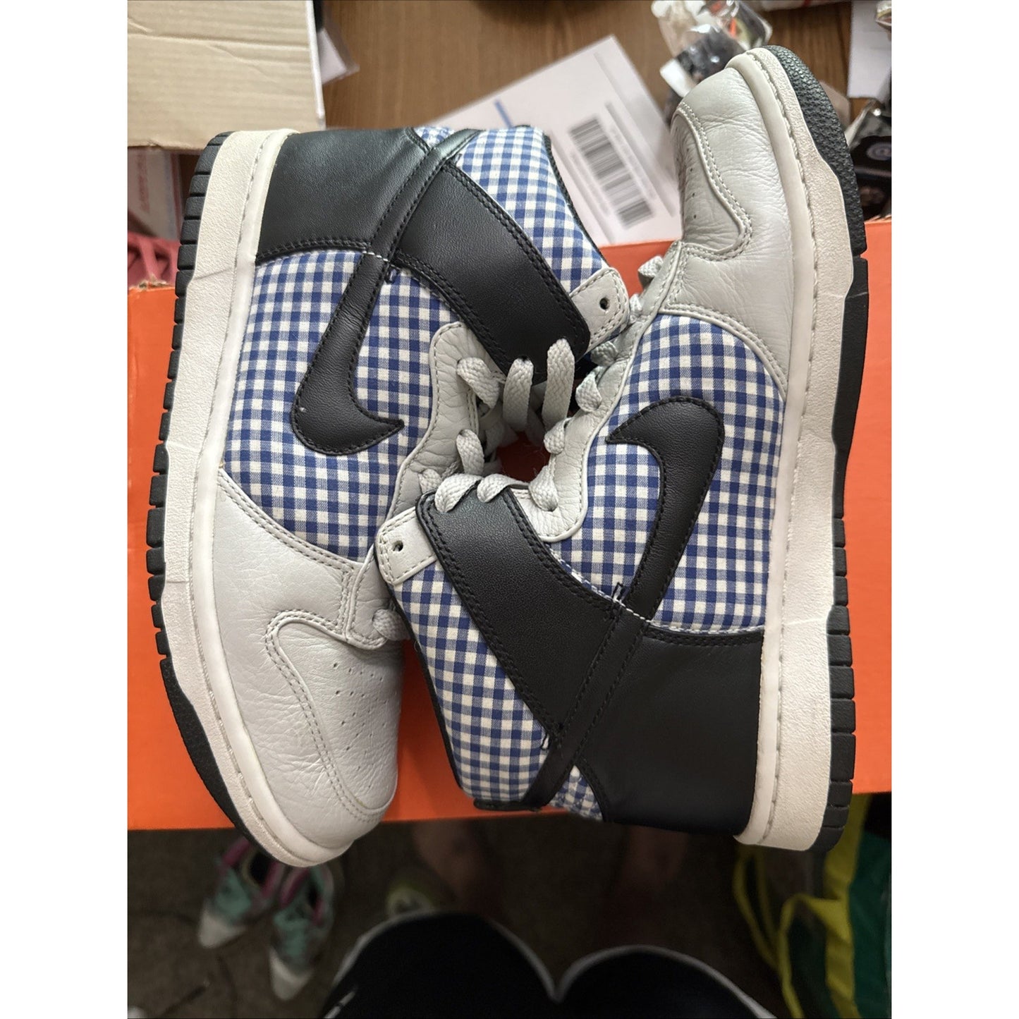 Size 7.5 - Nike Dunk Premium High Gray 2008