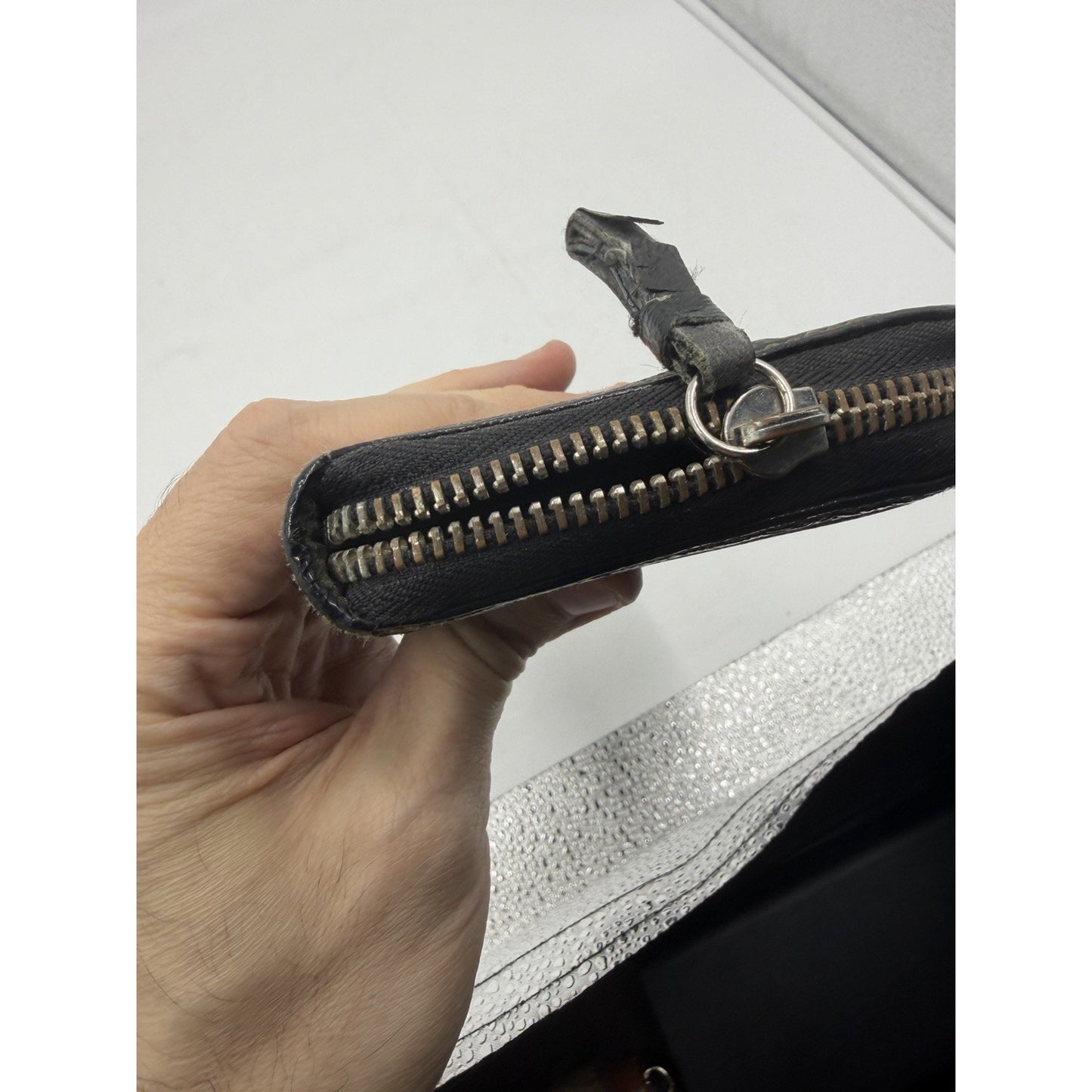 Coach F54007 Crossgrain Accordion Zip Around Leather Wallet - Black