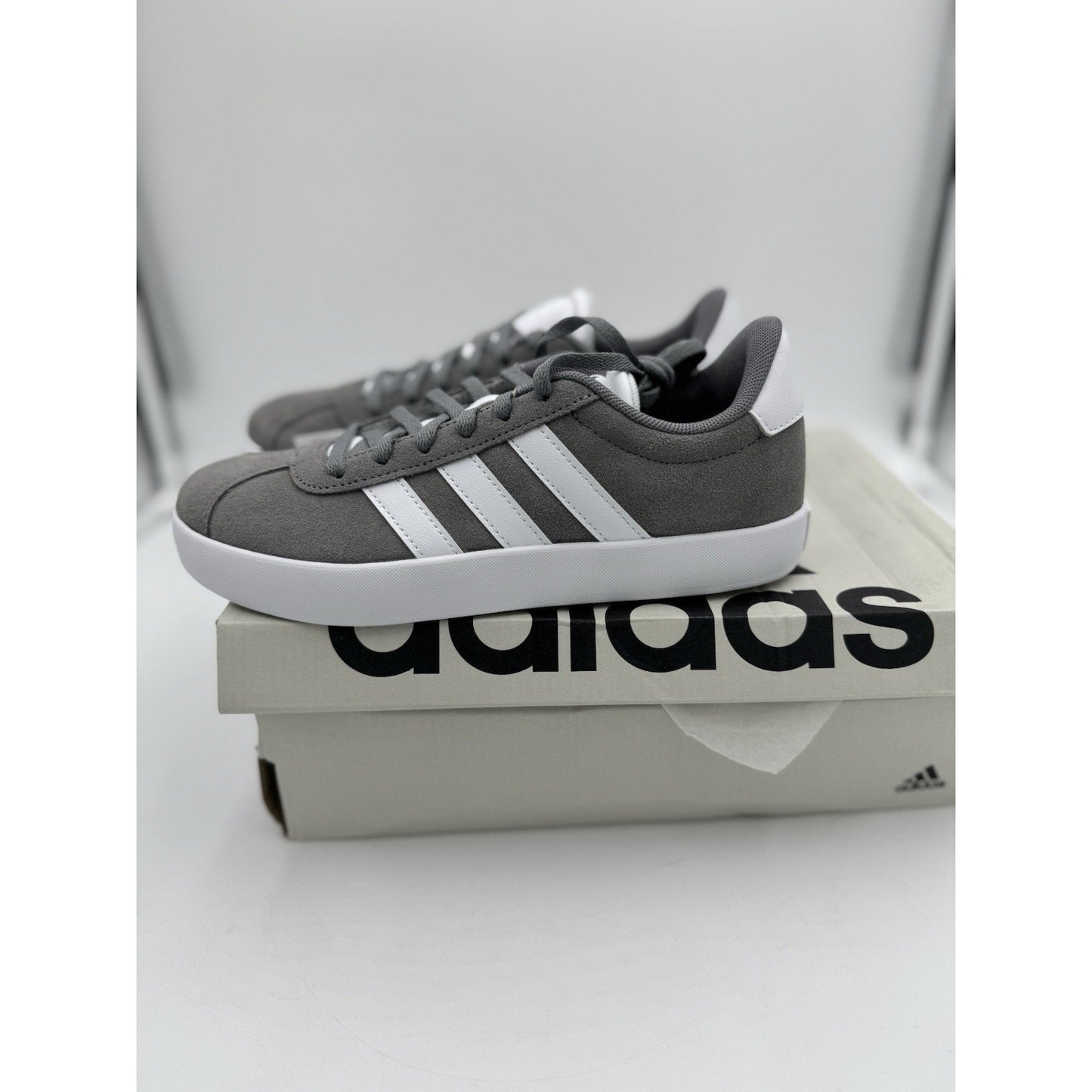 Size 3y Adidas Vl Court 3.0 Grey Cloud White Grey Two (GS) ID6314 bs868