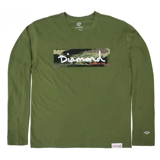 Diamond Supply Co. Men's Special Forces Long Sleeve Military Green T-Shirt