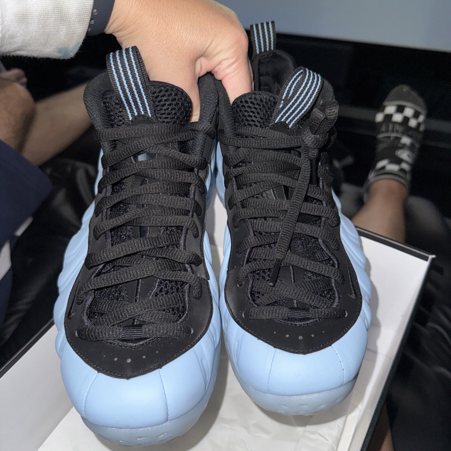 Size 8.5- Nike Air Foamposite One Psychic Blue and Black