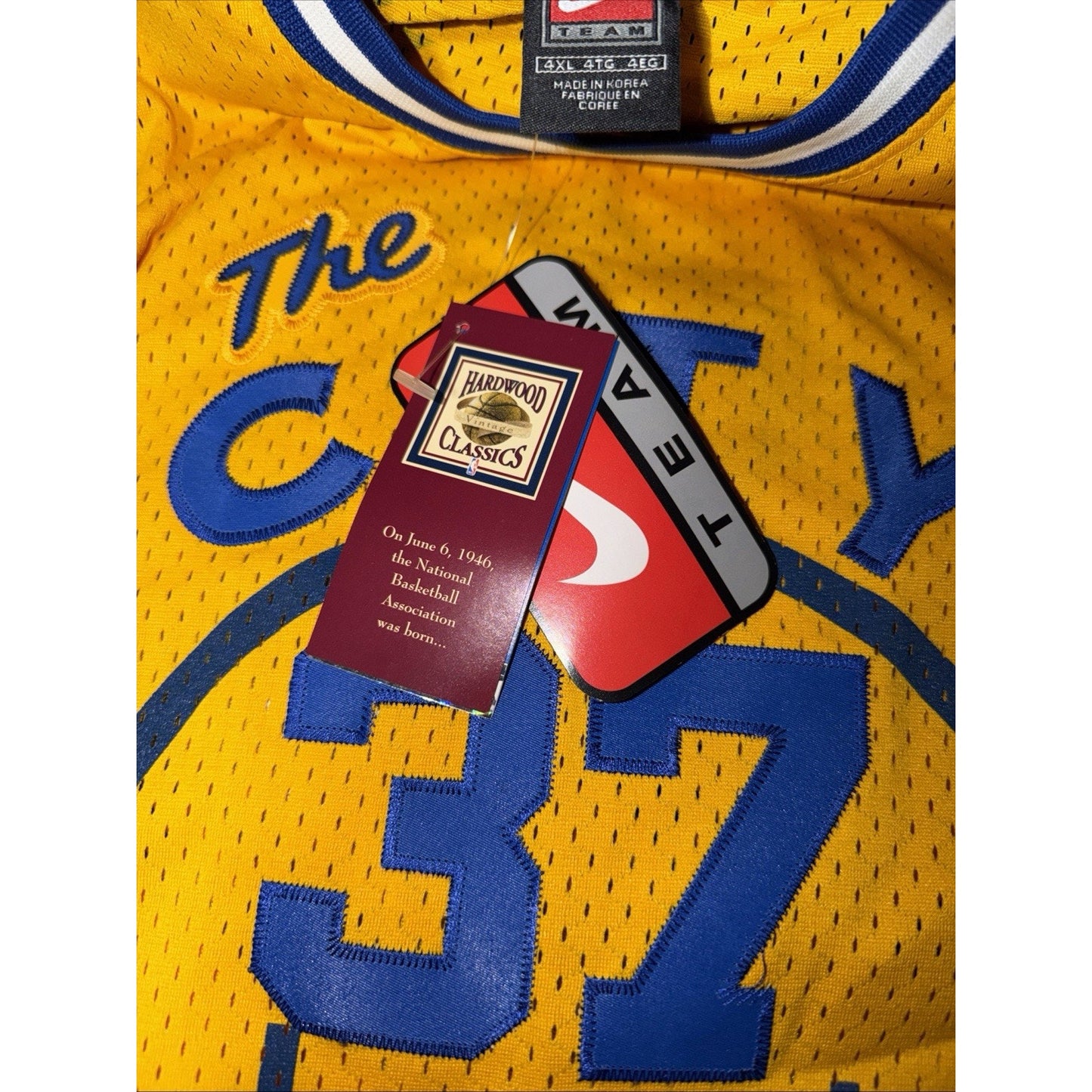 Vintage 2001 Nike Golden State Warriors Nick Van Exel City Edition Jersey 4XL
