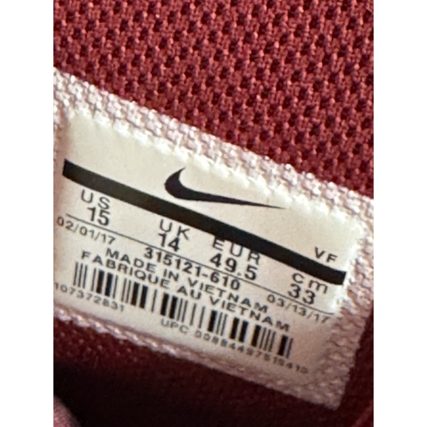 Size 15 - Nike Air Force 1 07 High University Red