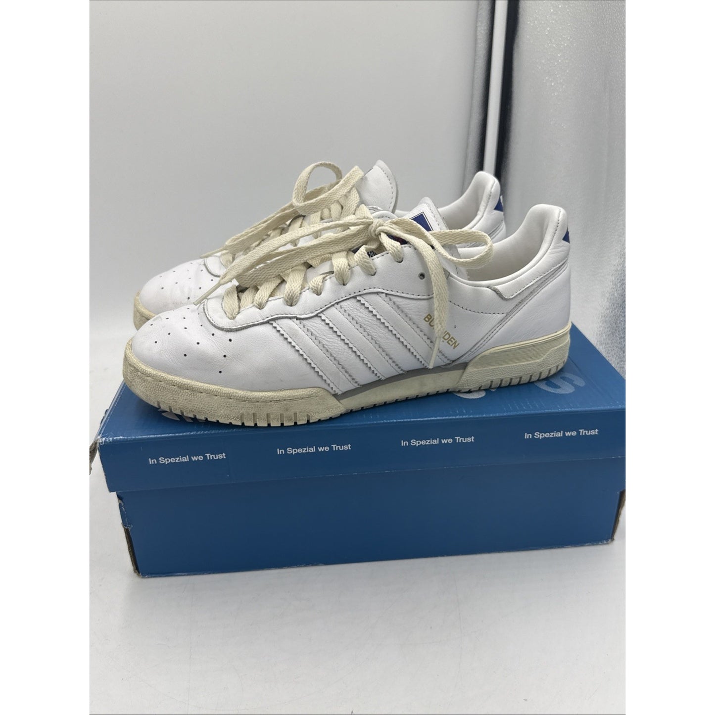 Size 8.5 - Adidas Burnden SPZL White Polar Blue