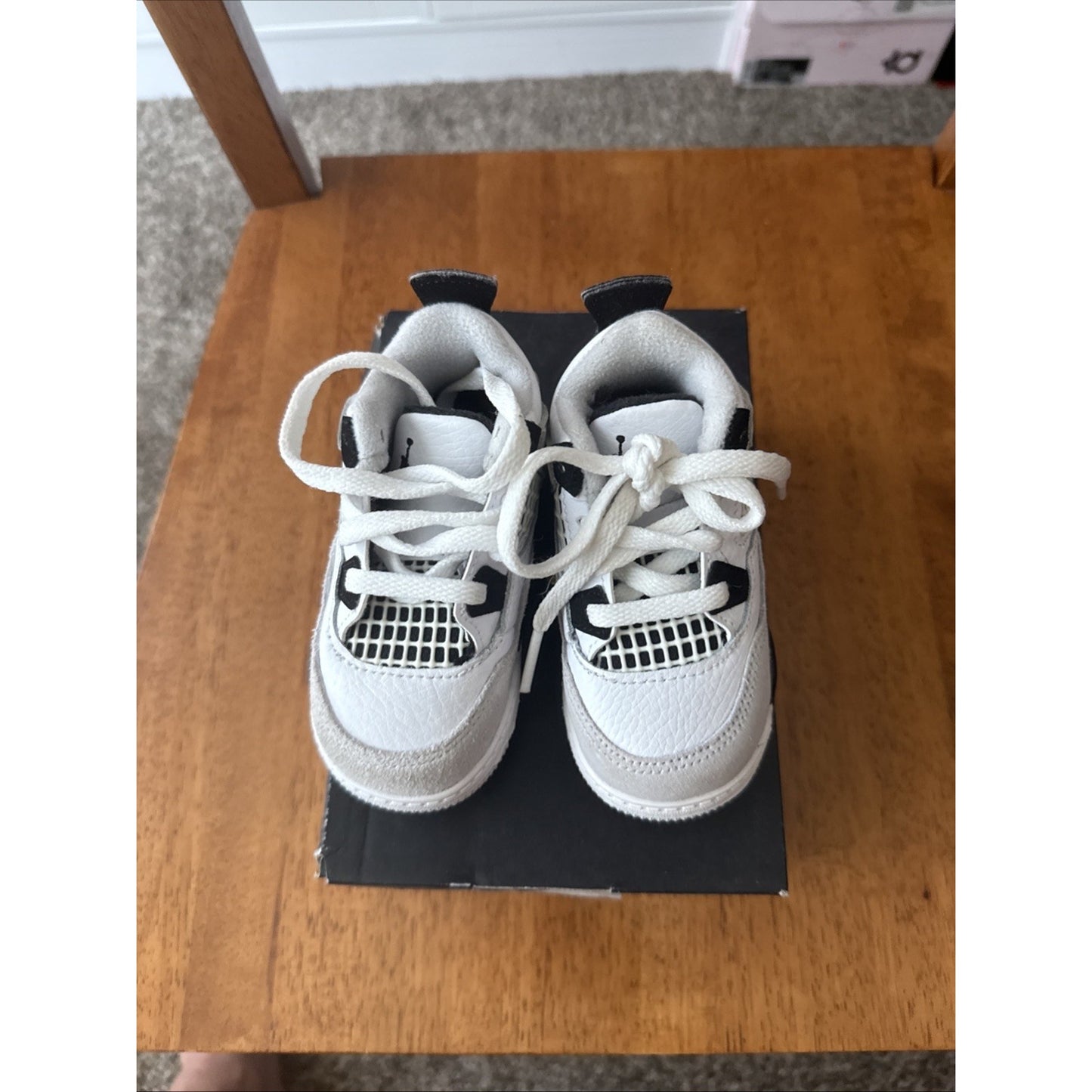 Size 5c - Jordan 4 Retro Military Black (TD) BS0136