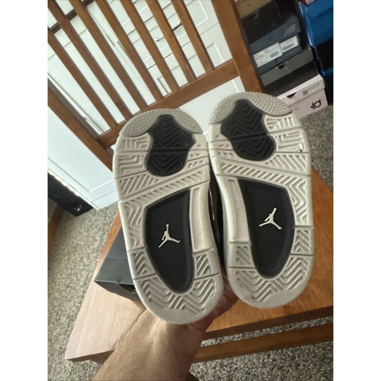 Size 5c - Jordan 4 Retro Military Black (TD) BS0136