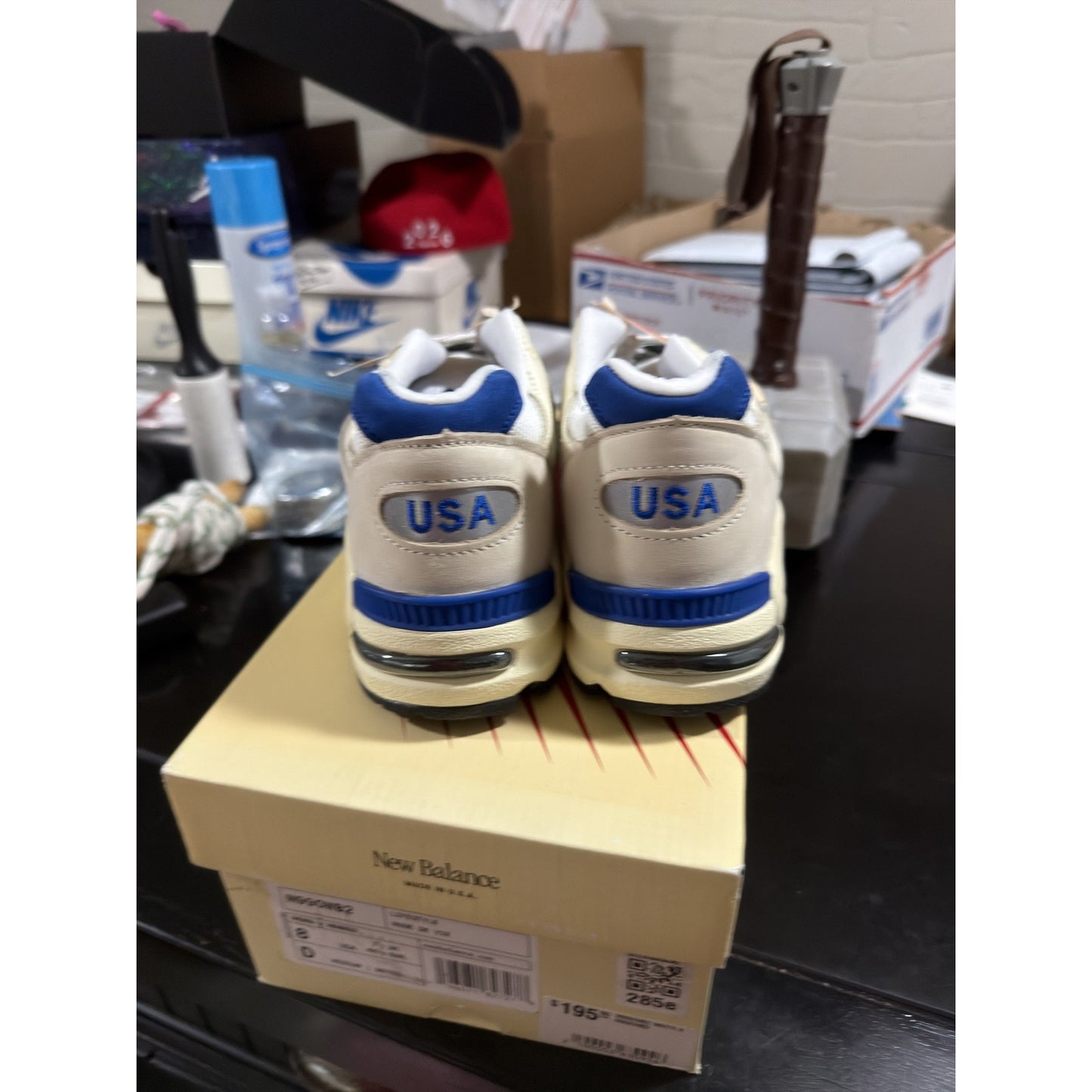 Size 8 - New Balance 990v2 MiUSA White Blue - New