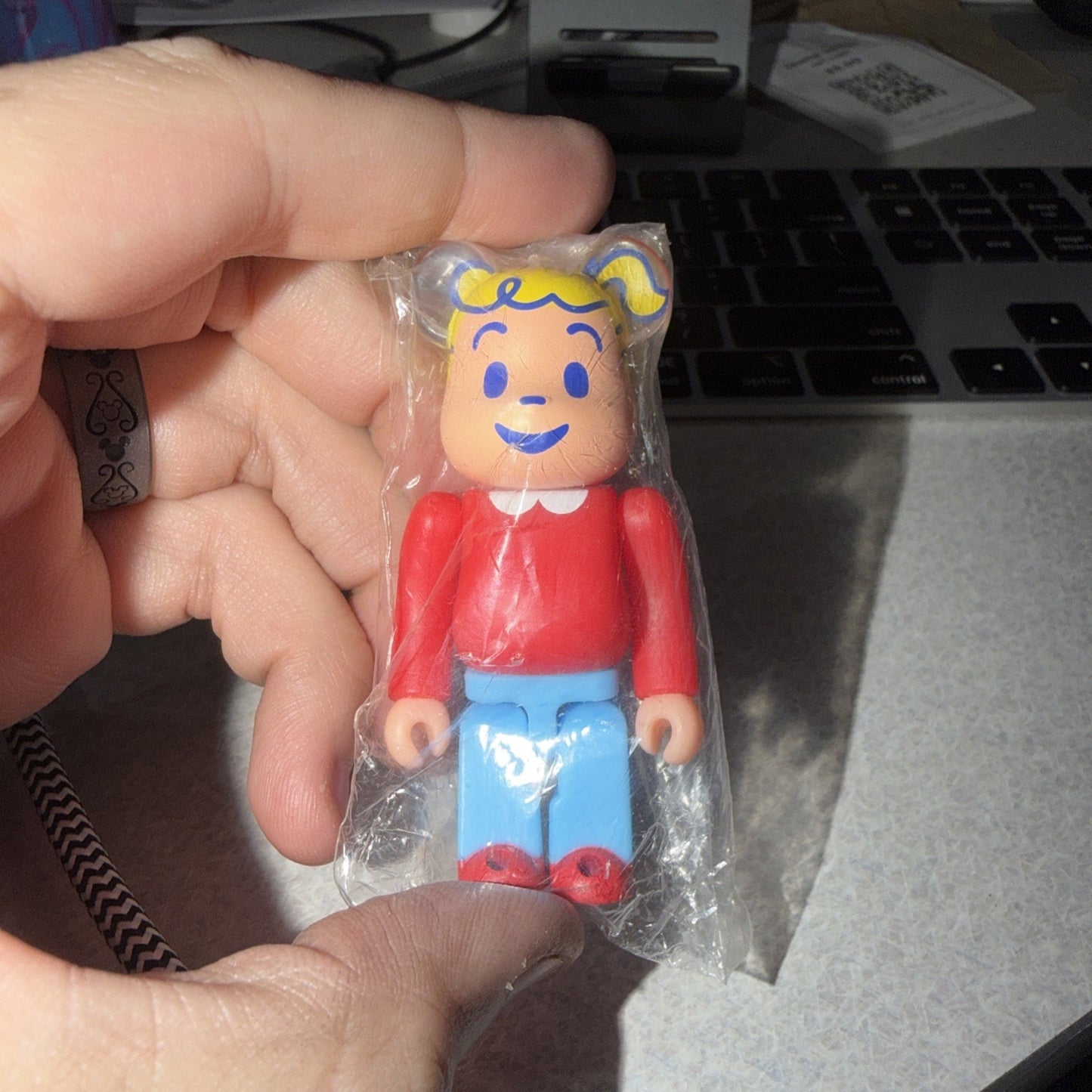 Medicom Toy Be@rbrick Series 50 Vinyl Figure Red Shirt Blond Hair