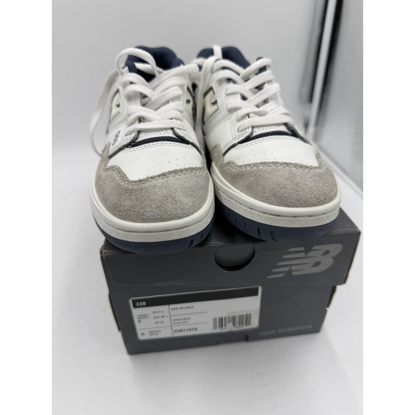Size 6Y - New Balance 550 White Vintage Indigo (GS) GSB550TG Pre-Owned