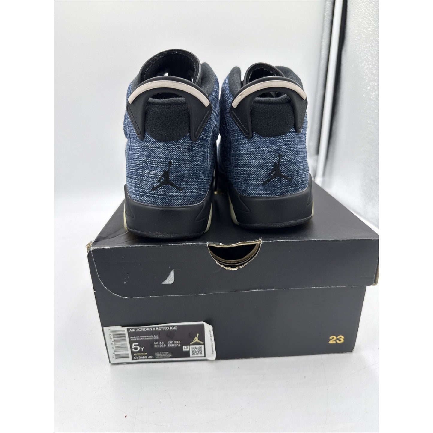 Size 5Y or 6.5 Wmns - Jordan 6 Retro High Washed Denim (GS)