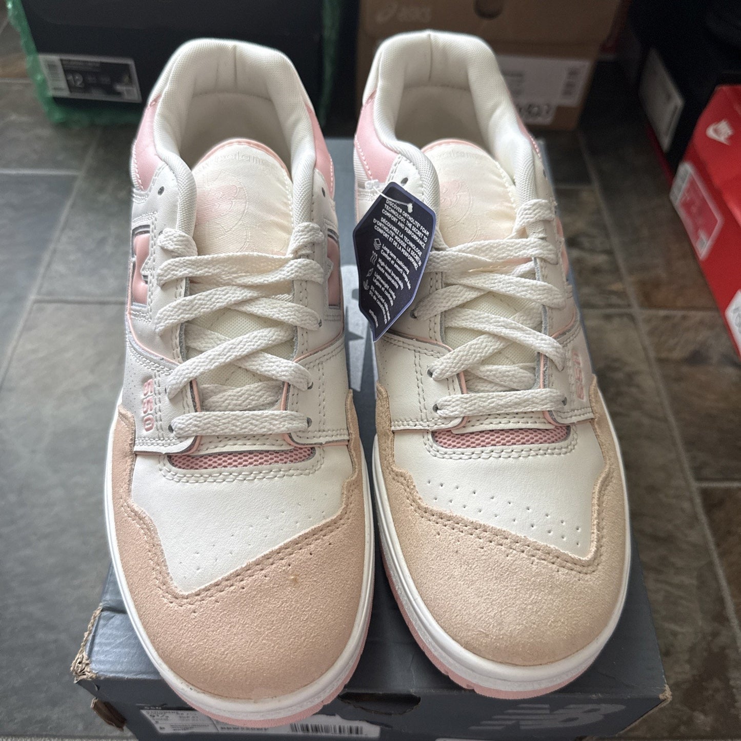 Size 9.5 - New Balance 550 White Pink W