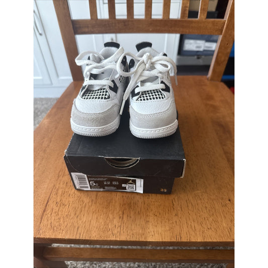 Size 5c - Jordan 4 Retro Military Black (TD) BS0136