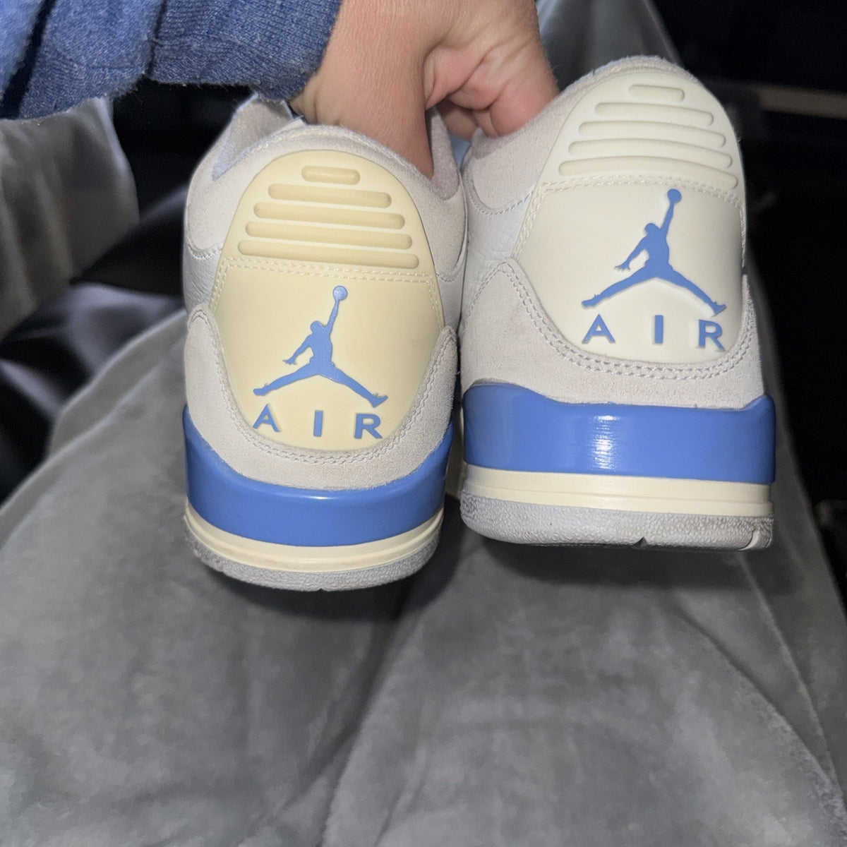 Jordan Air Jordan 3 Retro Racer Blue Mid Top Sneakers White Blue Gray Leather