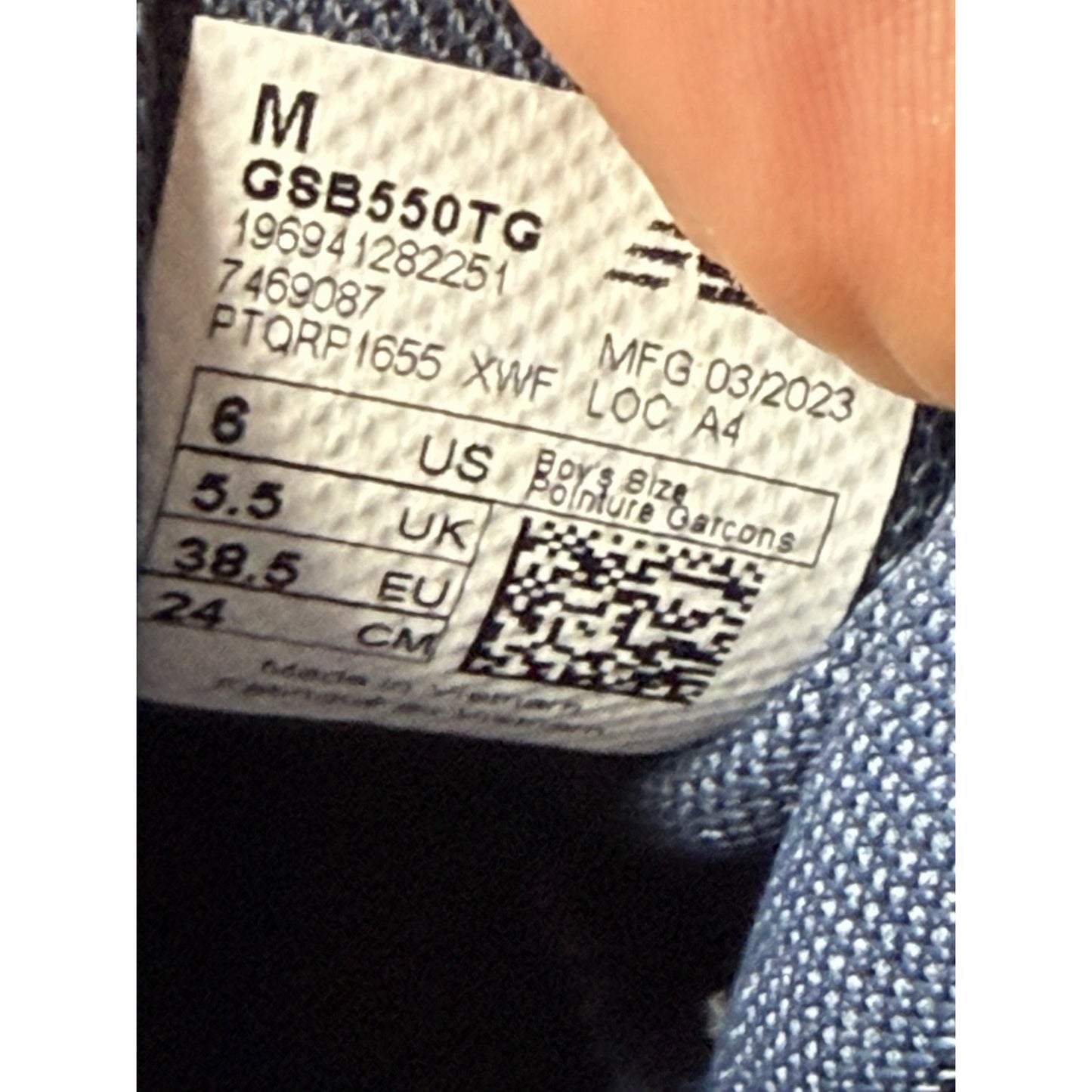 Size 6Y - New Balance 550 White Vintage Indigo (GS) GSB550TG Pre-Owned